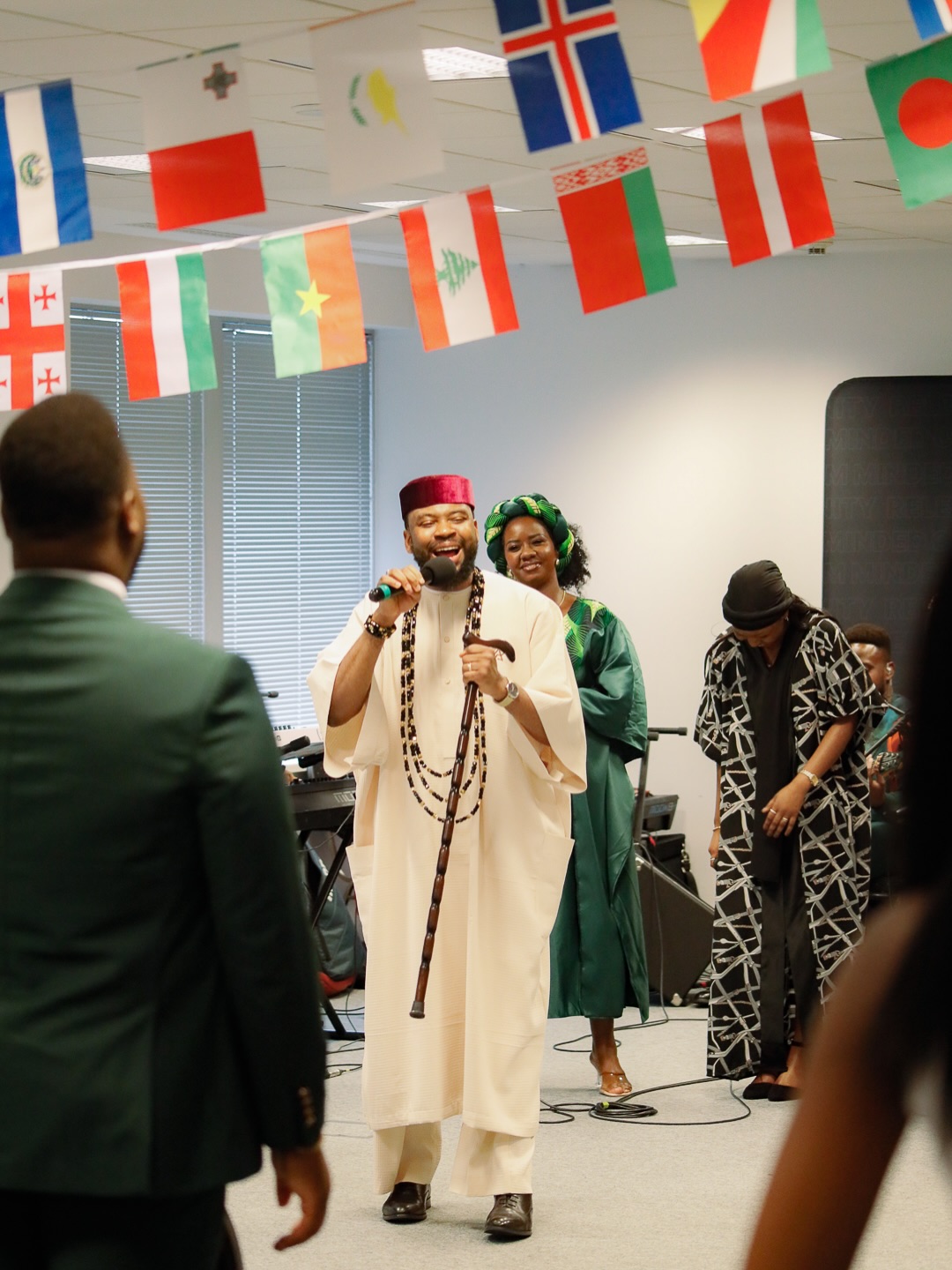 Worship under flags at a Kingdom Life gathering