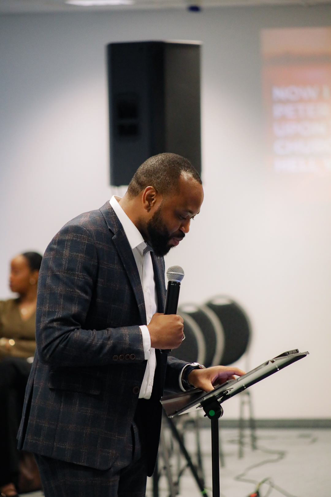 Sunday teaching at the lectern